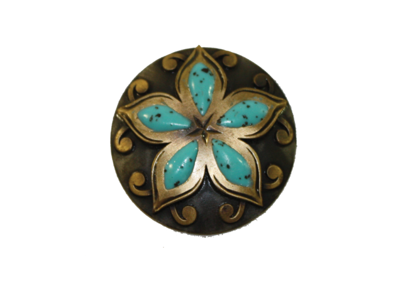 Turquoise Petal Conchos | Slone Saddles