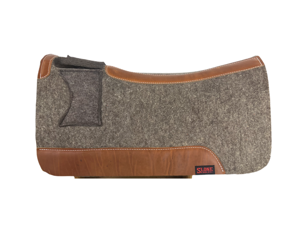 Grey Square Contoured Saddle Pads with Build Ups | Slone Saddles